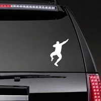 Man Throwing the Shot Put Sticker on a Rear Car Window example