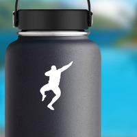 Man Throwing the Shot Put Sticker on a Water Bottle example