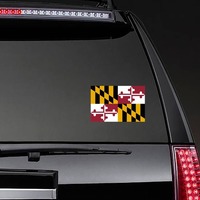 Maryland Md State Flag Sticker on a Rear Car Window example