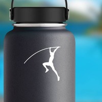 Men's Pole Vaulter Sticker on a Water Bottle example