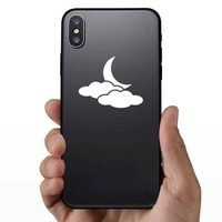 Moon With Clouds Sticker on a Phone example