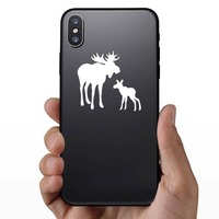 Moose With Baby Sticker on a Phone example