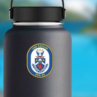 Navy Frigate Ship Ffg 50 Uss Taylor Sticker on a Water Bottle example