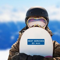 Next Services 23 Miles Sticker on a Snowboard example