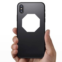 Octagon Shape Sticker on a Phone example