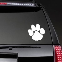 One Paw Print Sticker on a Rear Car Window example