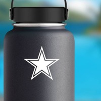 Outlined Star Sticker on a Water Bottle example