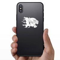 Panther Head In Flames Sticker on a Phone example