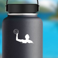 Passing Water Polo Player Sticker on a Water Bottle example