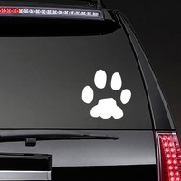 Paw Print Sticker on a Rear Car Window example