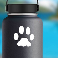 Paw Print Sticker on a Water Bottle example