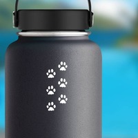 Paw Prints Sticker on a Water Bottle example