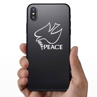 Peace And Dove Bird Sticker on a Phone example