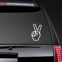 Peace Sign Sticker on a Rear Car Window example