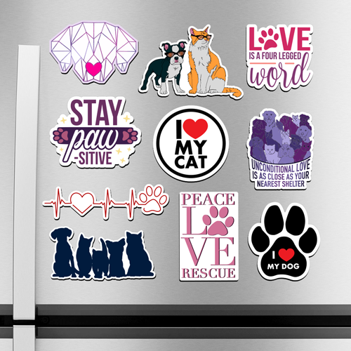 Fur Babies Forever - Magnet Bundle on a Car Window example