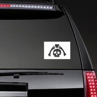 Pirate Flag With Heart Sticker on a Rear Car Window example