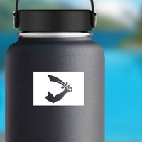 Pirate Holding Sword Sticker on a Water Bottle example