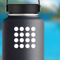 Polka Dot Circle Shapes Sticker on a Water Bottle example