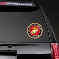 Proud US Marine Grandmother Sticker on a Rear Car Window example