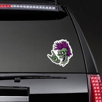 Punk Rock Cartoon Skull Sticker on a Rear Car Window example