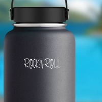 Rock -N- Roll Sticker on a Water Bottle example