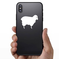 Sad Sheep Lamb Sticker on a Phone example