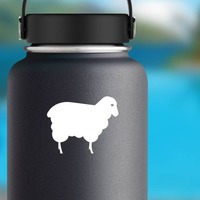 Sad Sheep Lamb Sticker on a Water Bottle example