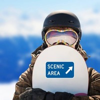 Scenic Area Here Sticker on a Snowboard example