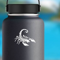 Scorpion Attack Sticker on a Water Bottle example