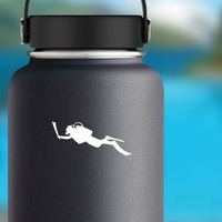 Scuba Diver Sticker on a Water Bottle example