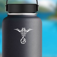 Shiny Tribal Scorpion Sticker on a Water Bottle example