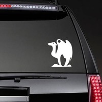 Silly Camel With Dot Sticker on a Rear Car Window example