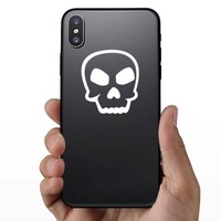 Skull Outline Sticker on a Phone example