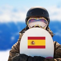 Spain Flag Sticker on a Snowboard example