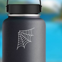 Spider Web Corner Sticker on a Water Bottle example