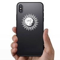 Sun And Moon With Faces Sticker on a Phone example