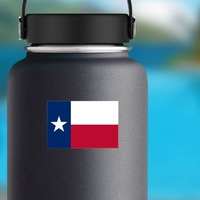 Texas Tx State Flag Sticker on a Water Bottle example