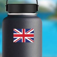 The United Kingdom Flag Sticker on a Water Bottle example