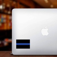 Thin Blue Line Flag Sticker on a Laptop example