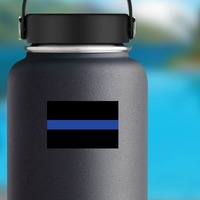 Thin Blue Line Flag Sticker on a Water Bottle example