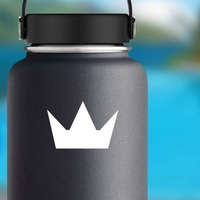 Three Point Crown Sticker on a Water Bottle example