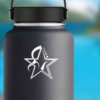 Tribal Star With Dots Sticker on a Water Bottle example