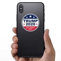 Trump 2020 Circle Sticker on a Phone example