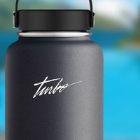 Turbo Sticker on a Water Bottle example