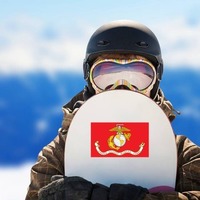 Us Marine Corps Flag Sticker on a Snowboard example