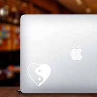 Yin And Yang In A Heart Sticker on a Laptop example