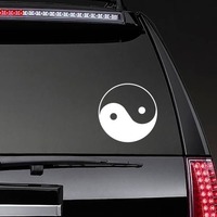 Yin And Yang Sticker on a Rear Car Window example