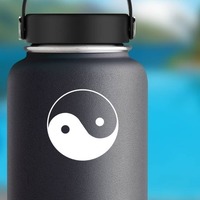 Yin And Yang Sticker on a Water Bottle example