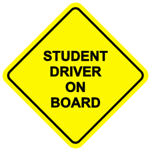 thumbnail image 2 of Student Driver Caution Vinyl Sticker Decal - JDM Race Style - Pick Your Size & Color! 2 of 6