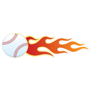 Baseball With Flames Sticker
